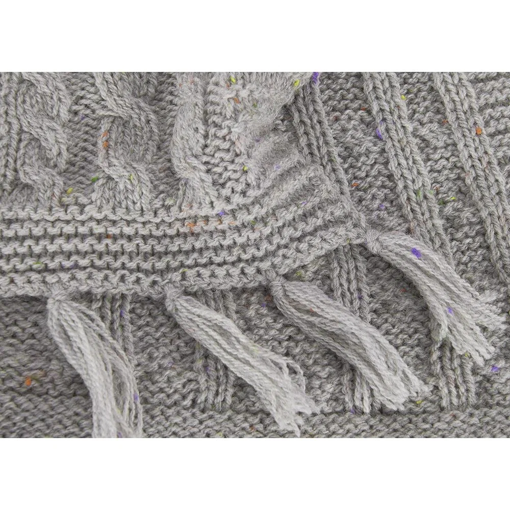 Chunky Knit Throw in Cosy Grey – image 4