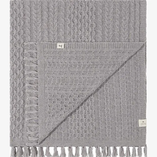 Chunky Knit Throw in Cosy Grey – image 1