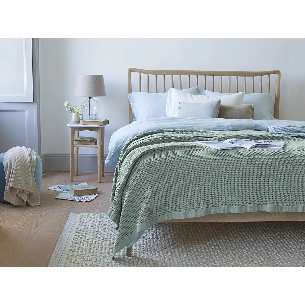Waffle Throw in Sage – image 4