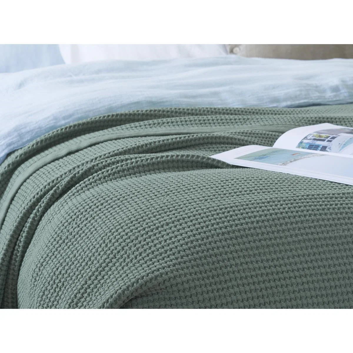 Waffle Throw in Sage – image 5