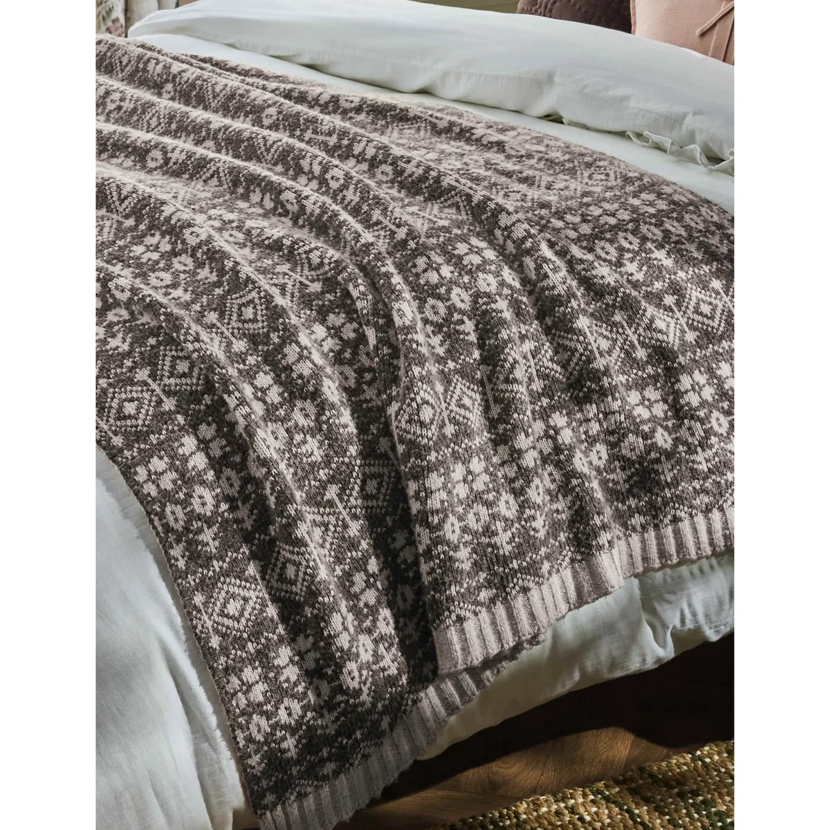 Laura Ashley Selsey Fair Isle Throw Blue Mix – image 2