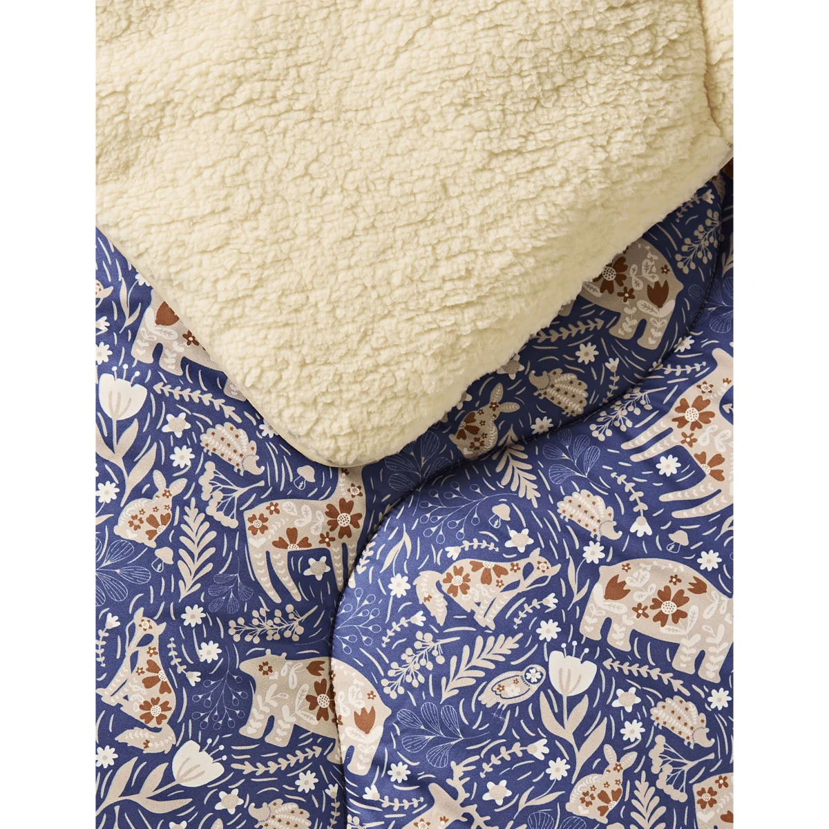 Nightlark Wood Creatures Sherpa Fleece 9 Tog Throw Olive – image 2