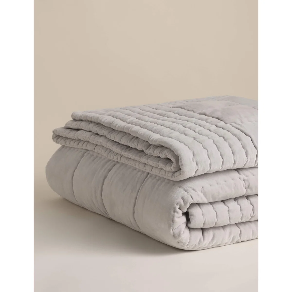 M&S Pure Cotton Velvet Bedspread Dove – image 2