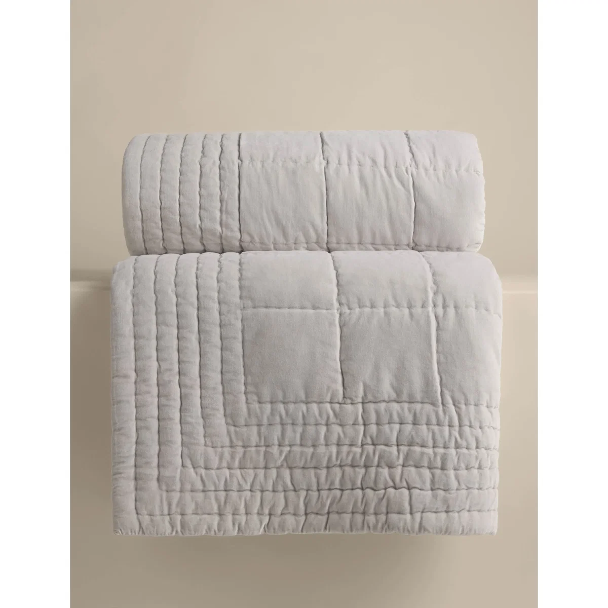 M&S Pure Cotton Velvet Bedspread Dove – image 3