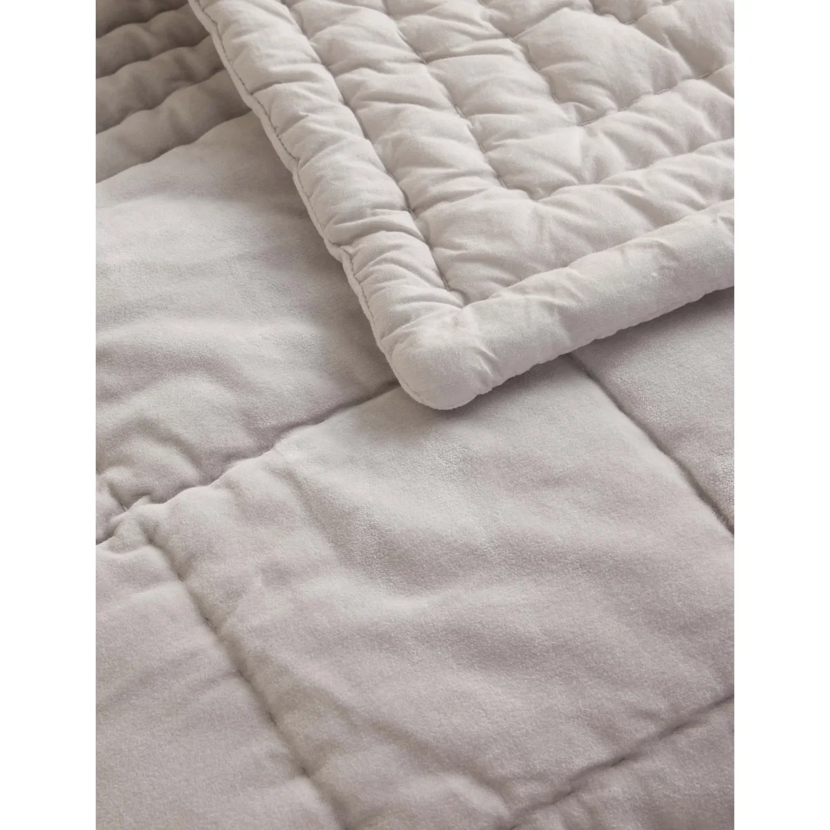 M&S Pure Cotton Velvet Bedspread Dove – image 5