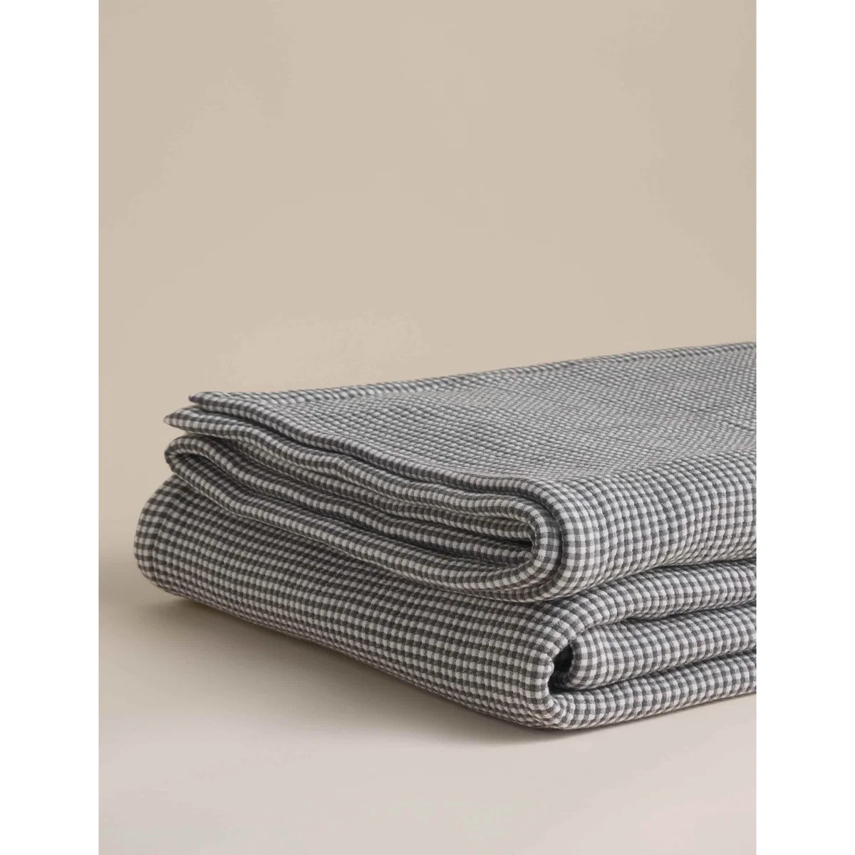 M&S Cotton Rich Gingham Bedspread Slate Blue – image 3