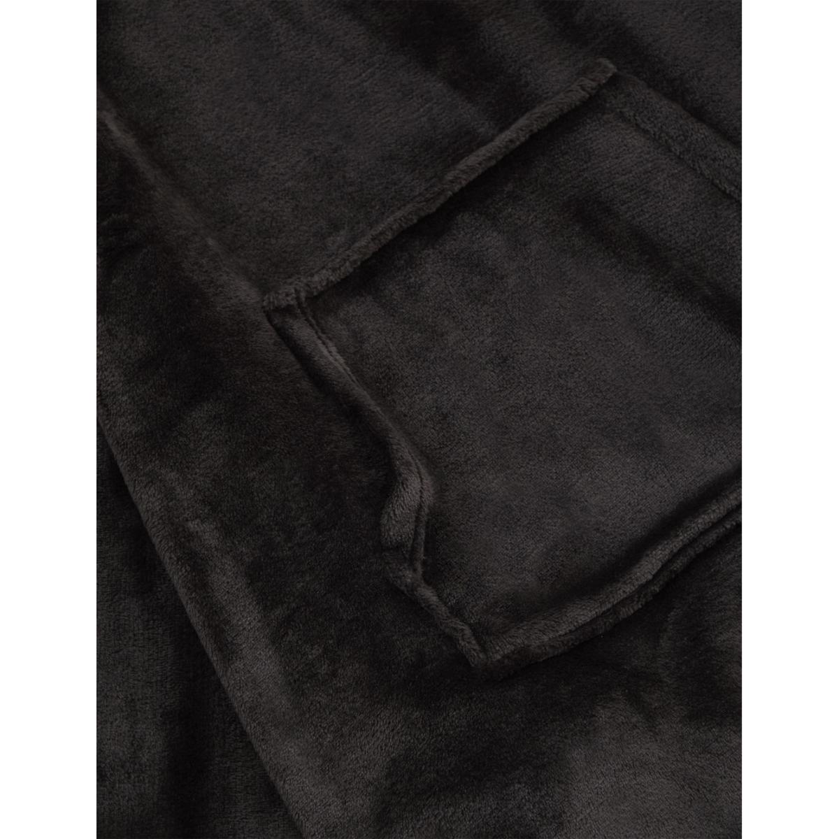 The M&S Snuggle Fleece Cat Kids Hooded Blanket - Large - Black, Black – image 3