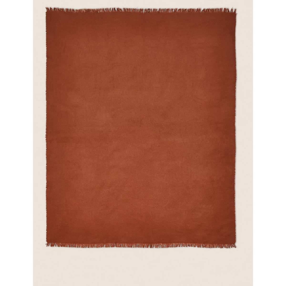 M&S X Fired Earth Wool Blend Faux Mohair Throw - Rust, Rust – image 4