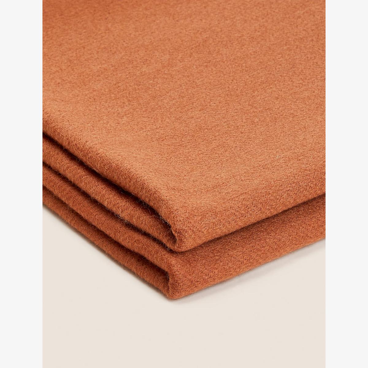 M&S X Fired Earth Wool Blend Faux Mohair Throw - Rust, Rust – image 1