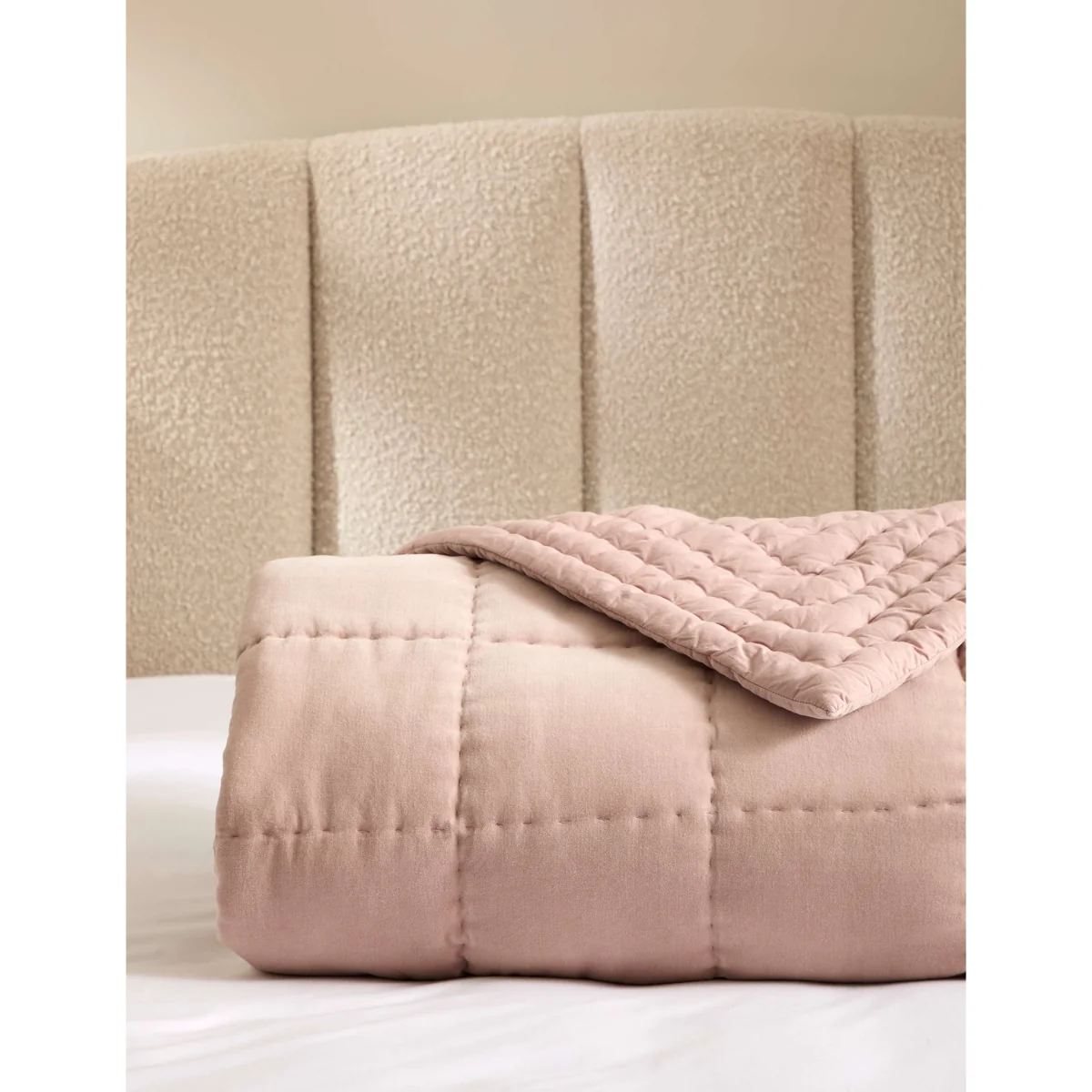 M&S Pure Cotton Velvet Bedspread Khaki – image 4