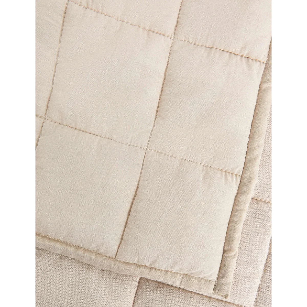 M&S Cotton Rich Quilted Bedspread with Linen Marble – image 3