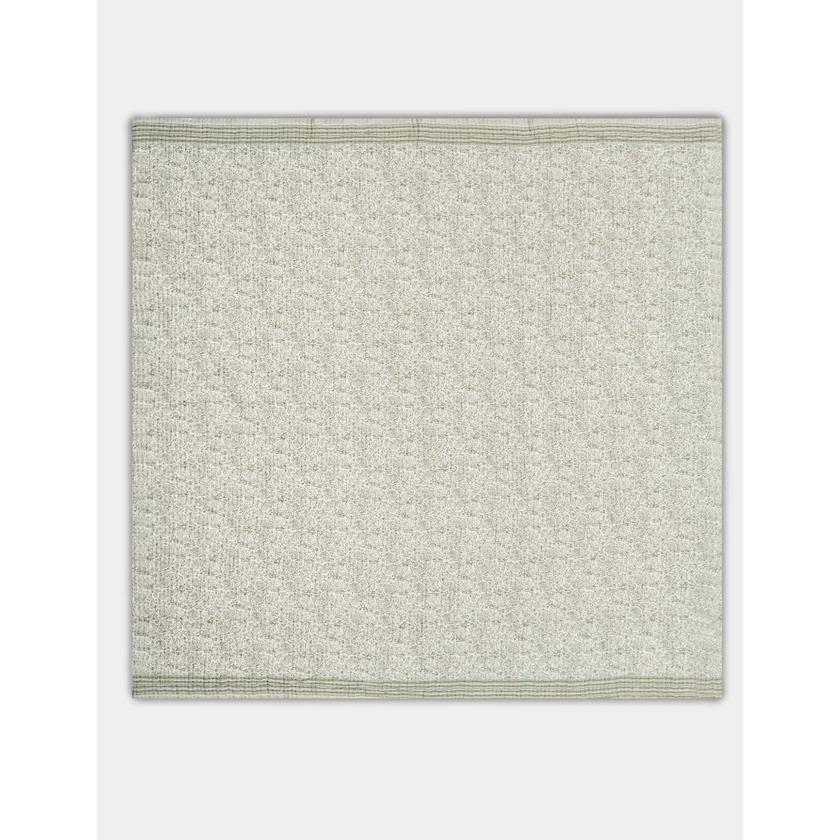 M&S Pure Cotton Floral Striped Bedspread Green Mix – image 3