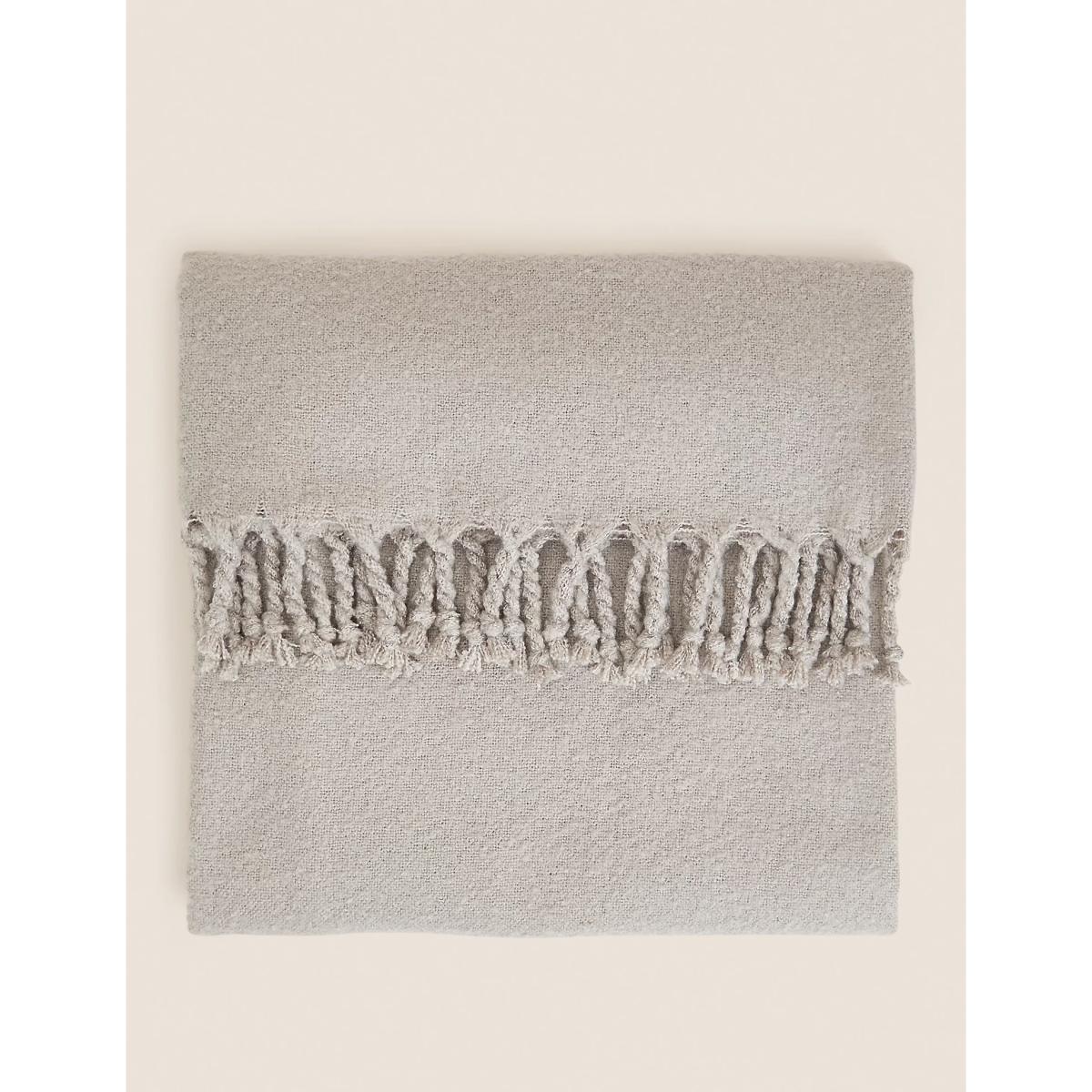 M&S Faux Mohair Throw - Cream, Cream – image 4