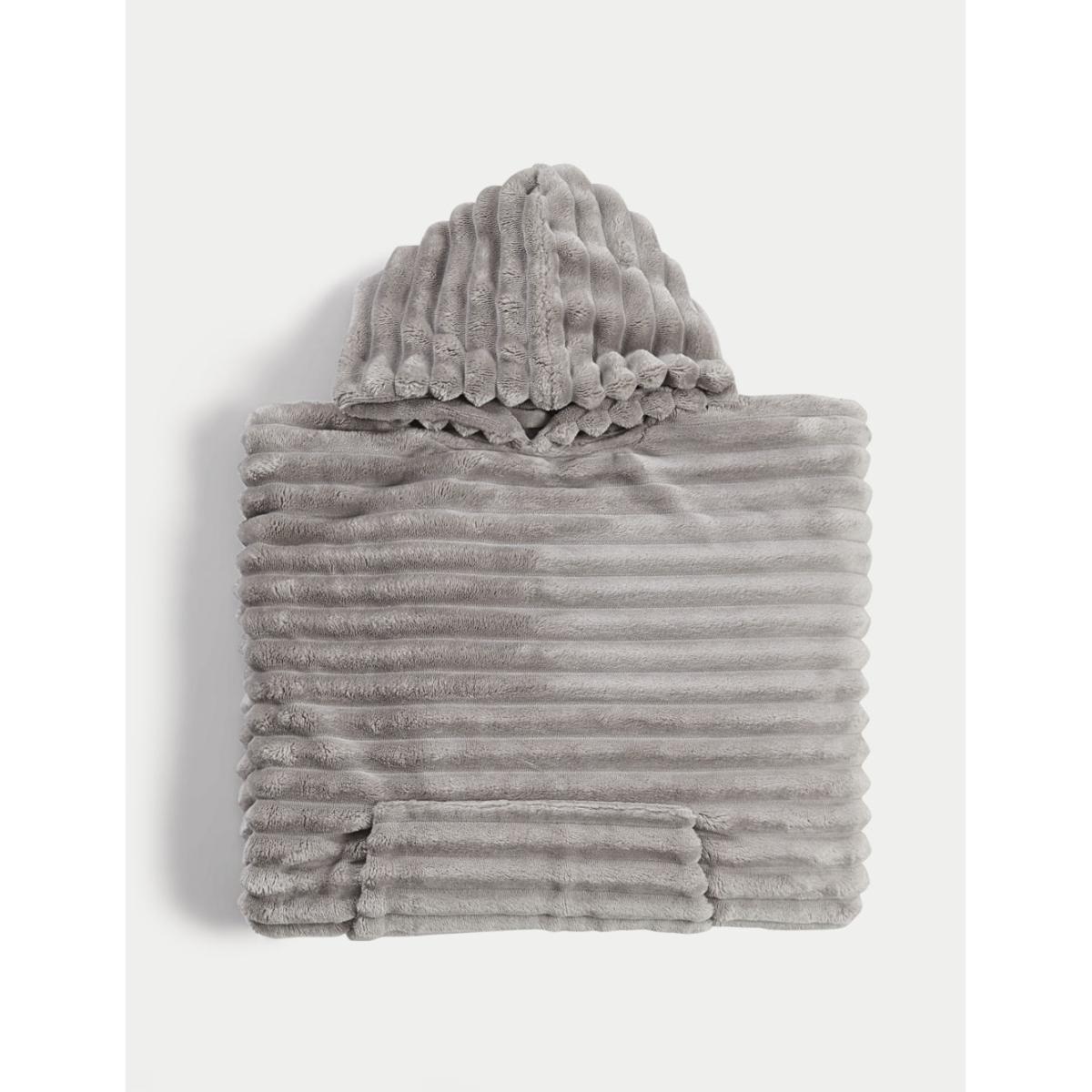 The M&S Snuggle Ribbed Fleece Hooded Blanket - Kids - Cream, Cream – image 2