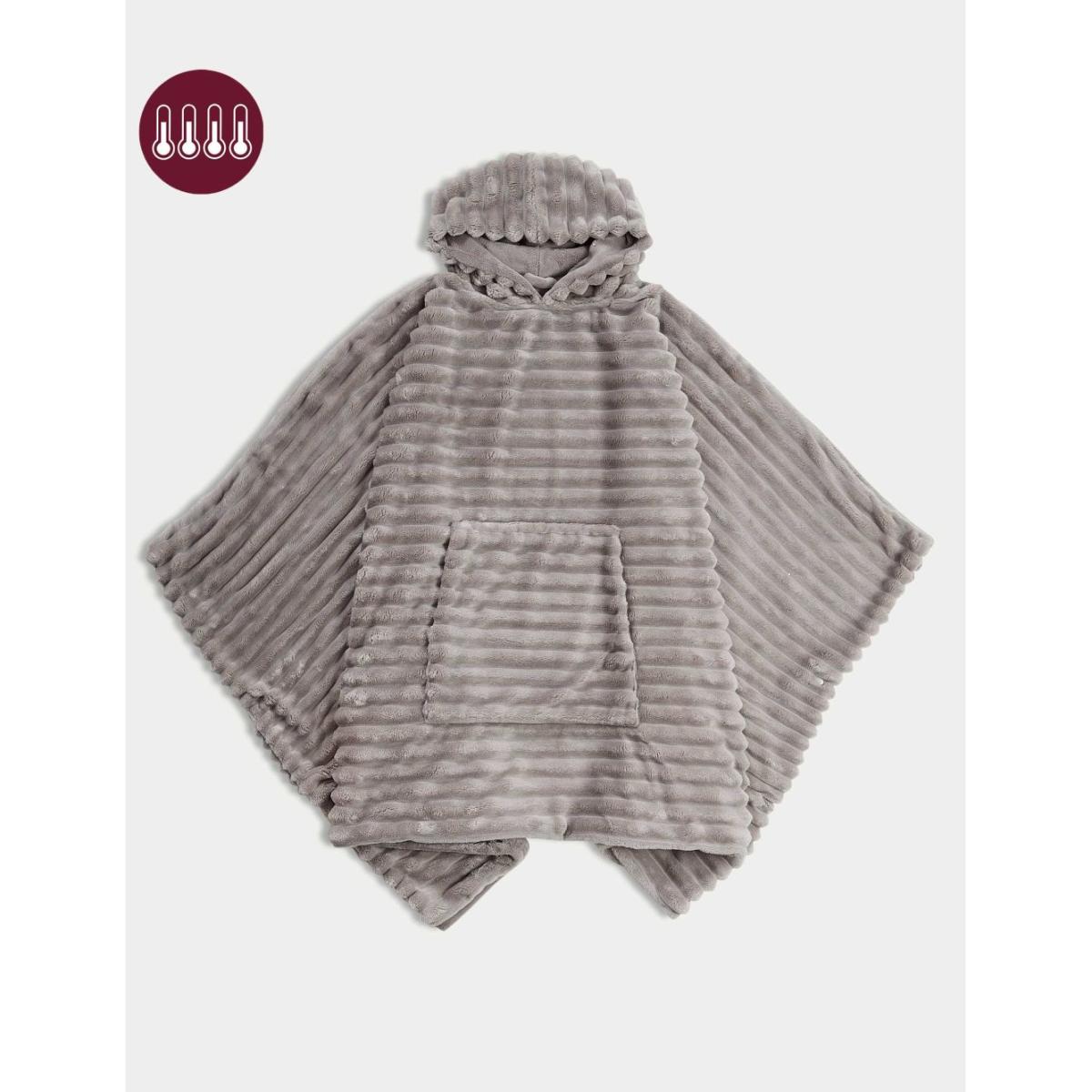 The M&S Snuggle Ribbed Fleece Hooded Blanket - Kids - Cream, Cream – image 4
