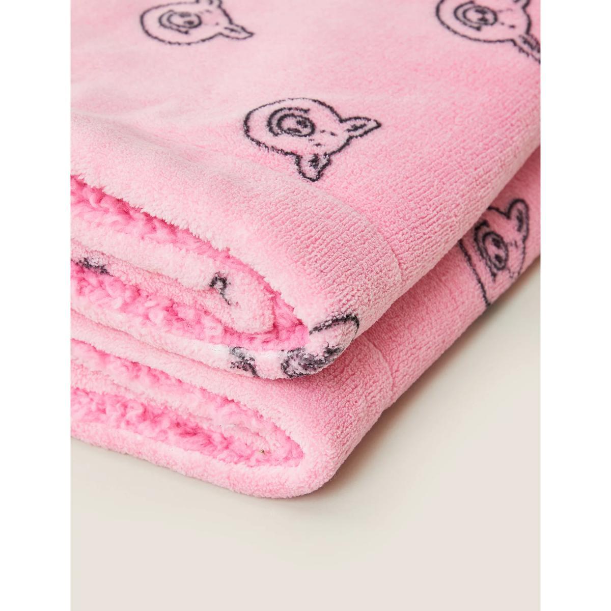 M&S Fleece Percy Pig™ Throw - Pink, Pink – image 3