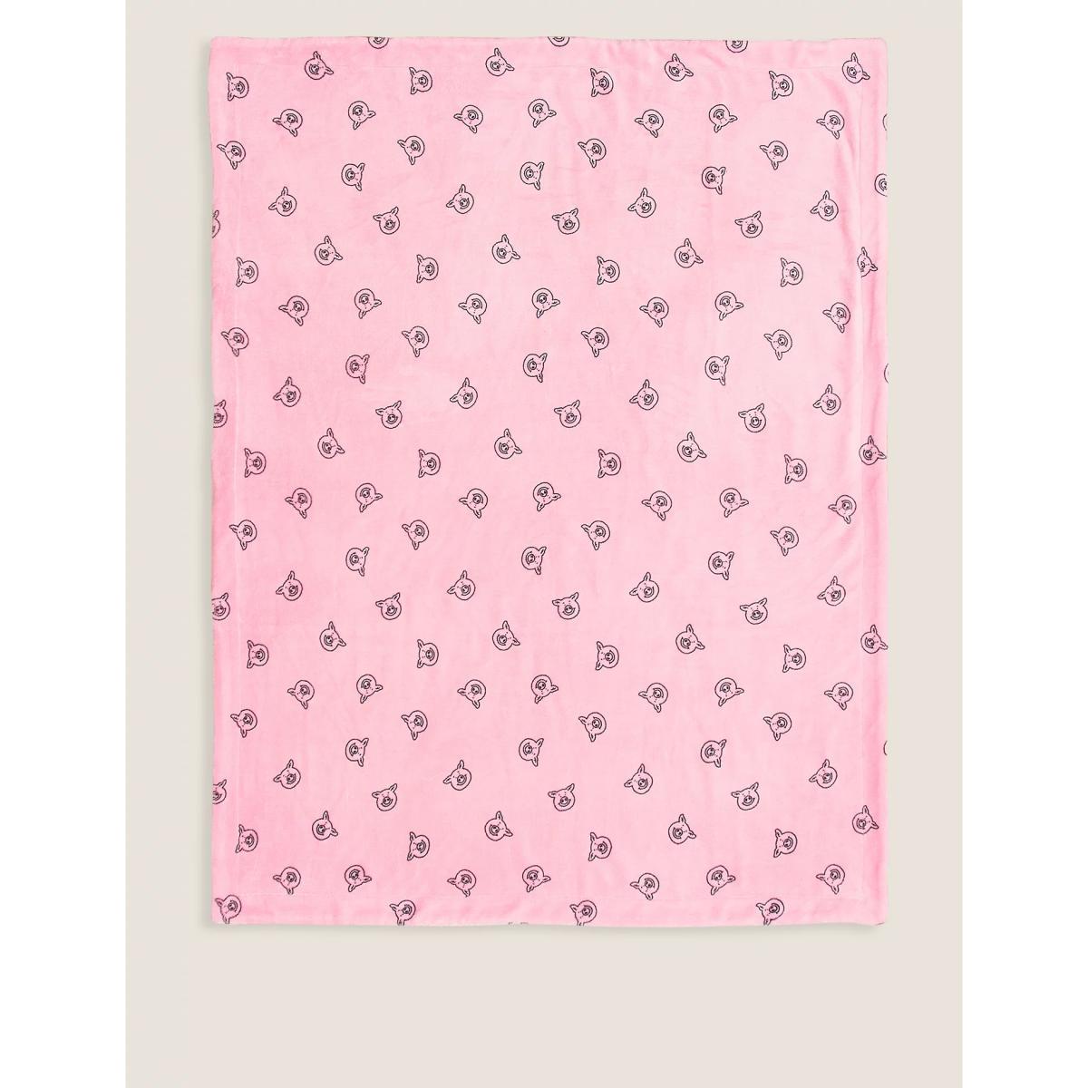 M&S Fleece Percy Pig™ Throw - Pink, Pink – image 5