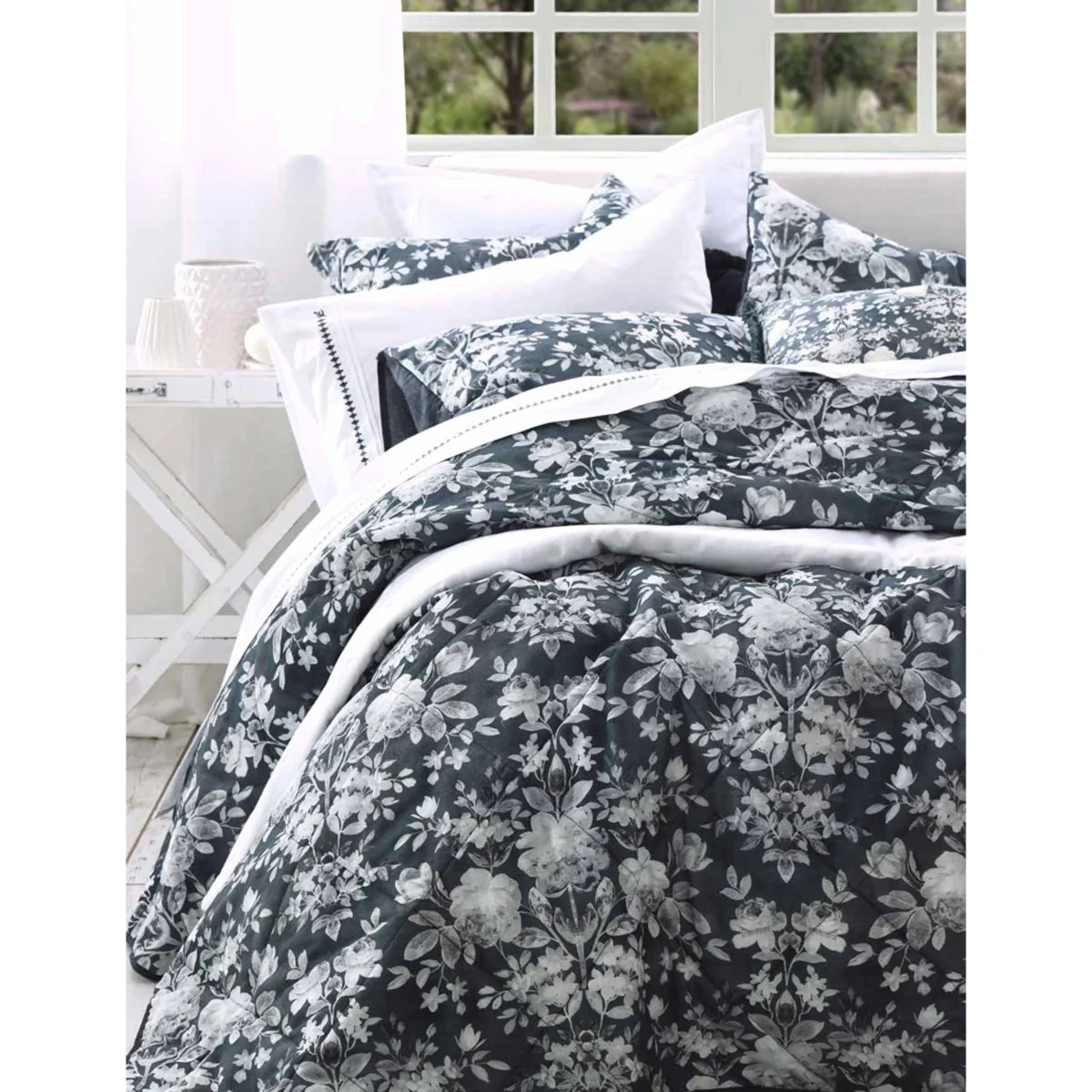 MM Linen Linen Mix Floral Bedspread Set with Linen Multi – image 2