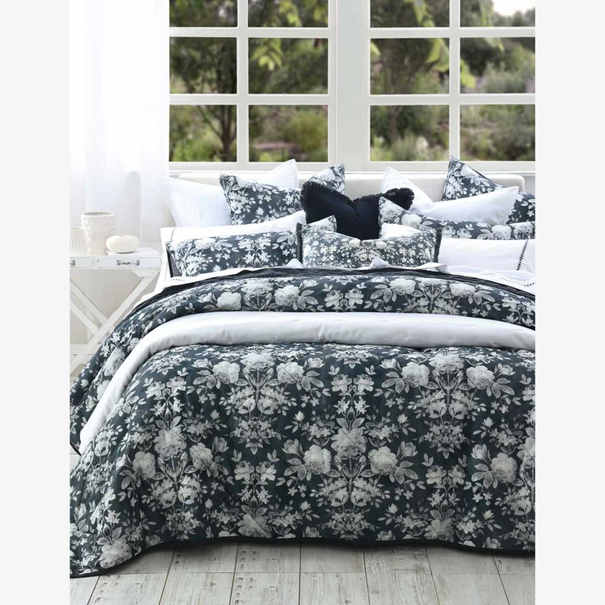 MM Linen Linen Mix Floral Bedspread Set with Linen Multi – image 1