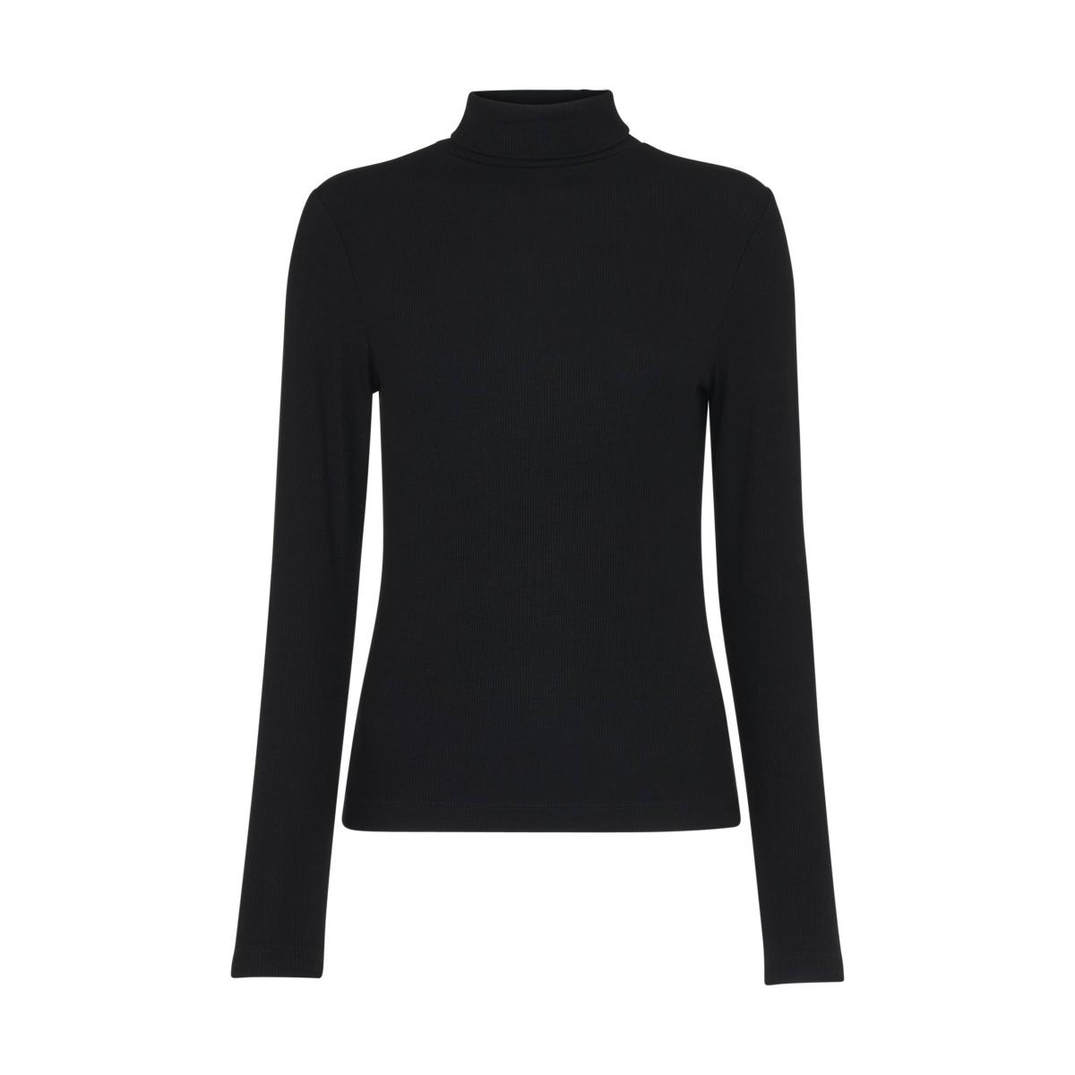 Whistles Ribbed Roll Neck Slim Fit Top Black – image 2