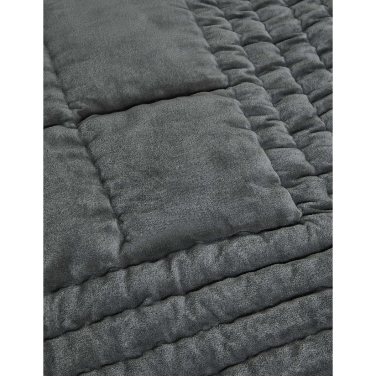 M&S Pure Cotton Velvet Bedspread Charcoal – image 4