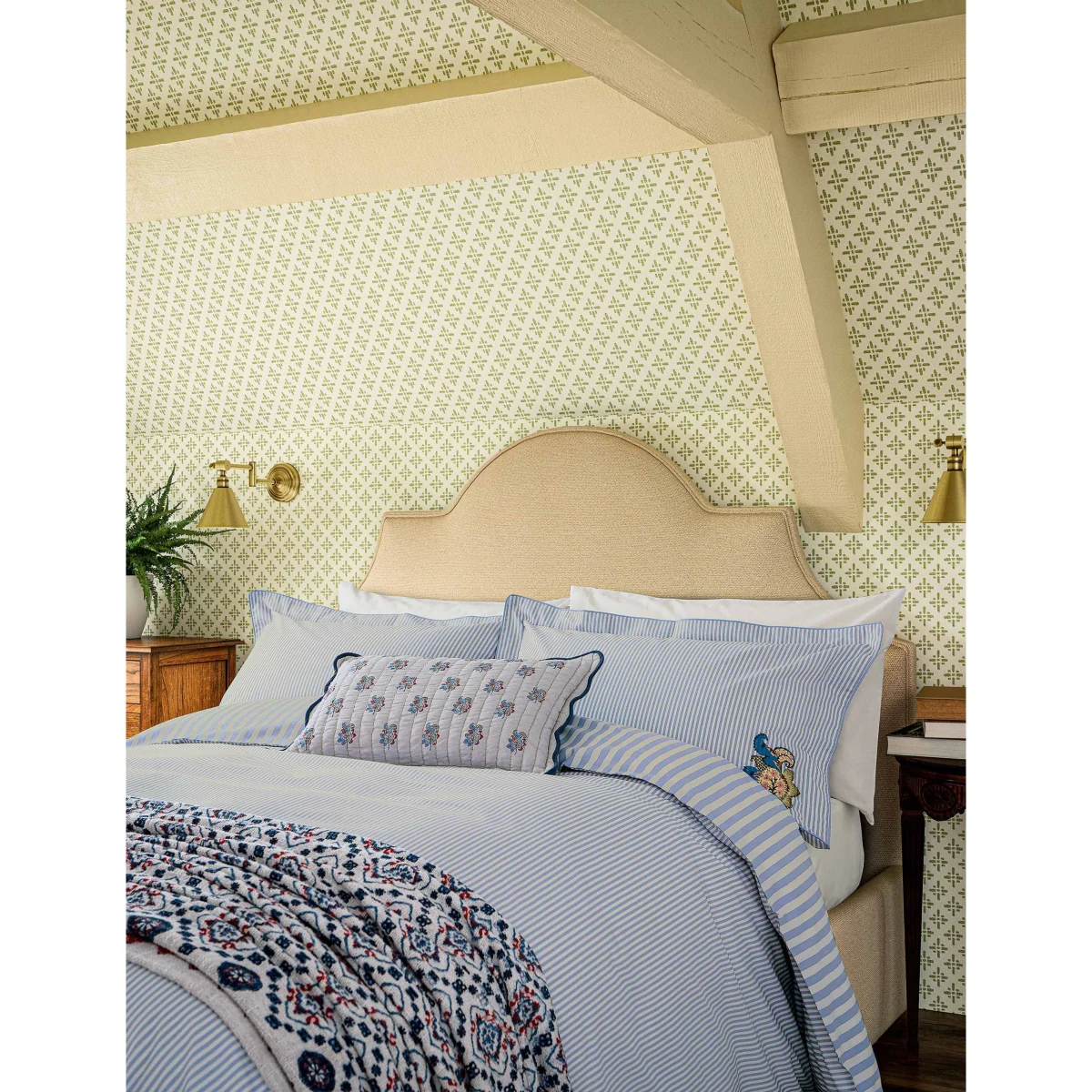 Joules Country Tiles Pure Cotton Geometric Throw Blue Mix – image 4