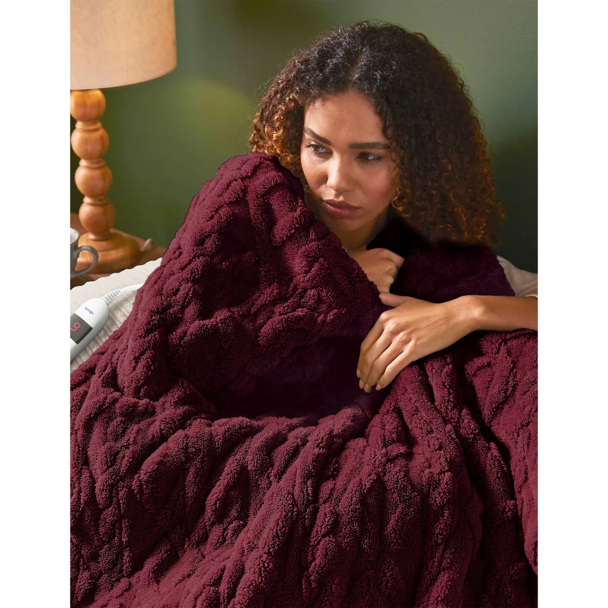 Silentnight Fleece Heated Throw Dark Green – image 2