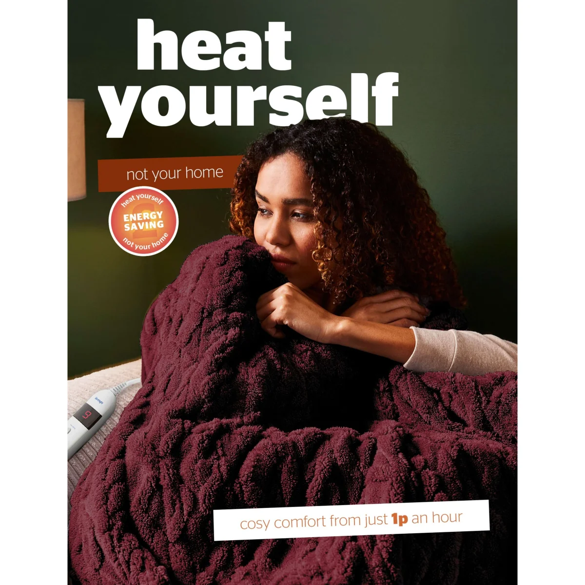 Silentnight Fleece Heated Throw Dark Green – image 3