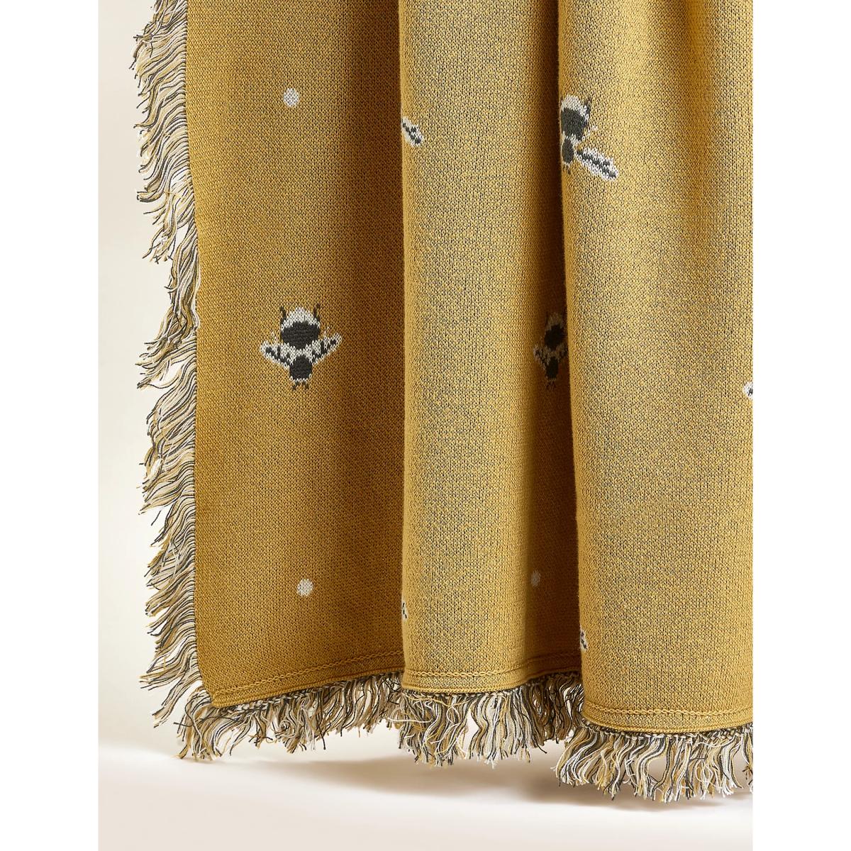 M&S Pure Cotton Bee Knitted Throw - Ochre, Ochre – image 2