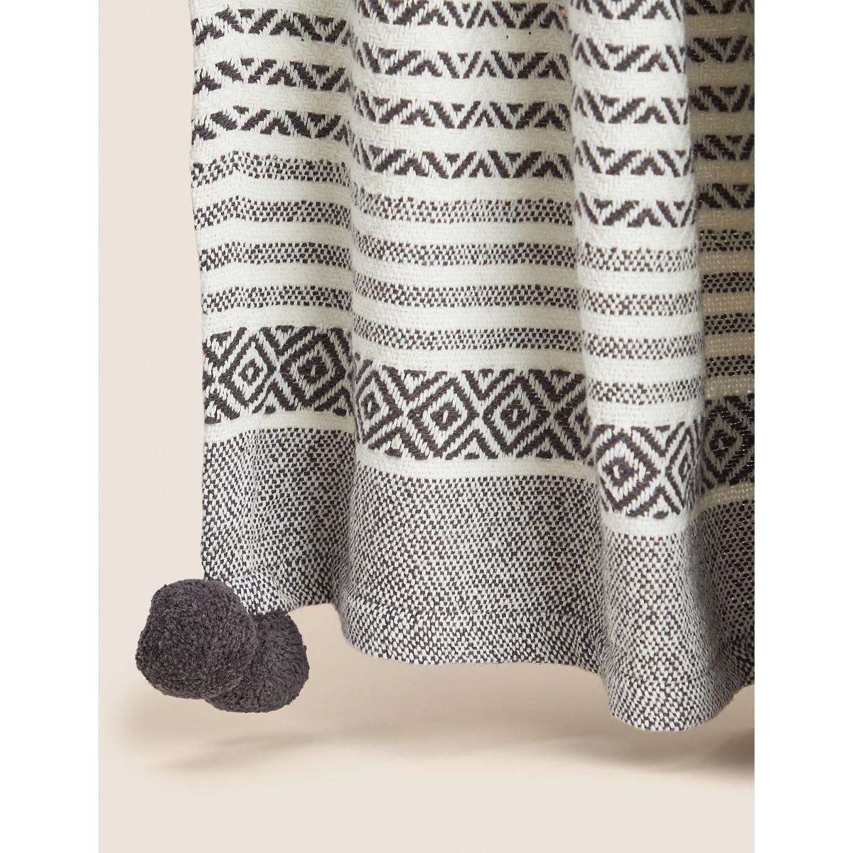M&S Pure Cotton Geometric Throw - Charcoal Mix, Charcoal Mix,Rust Mix – image 2