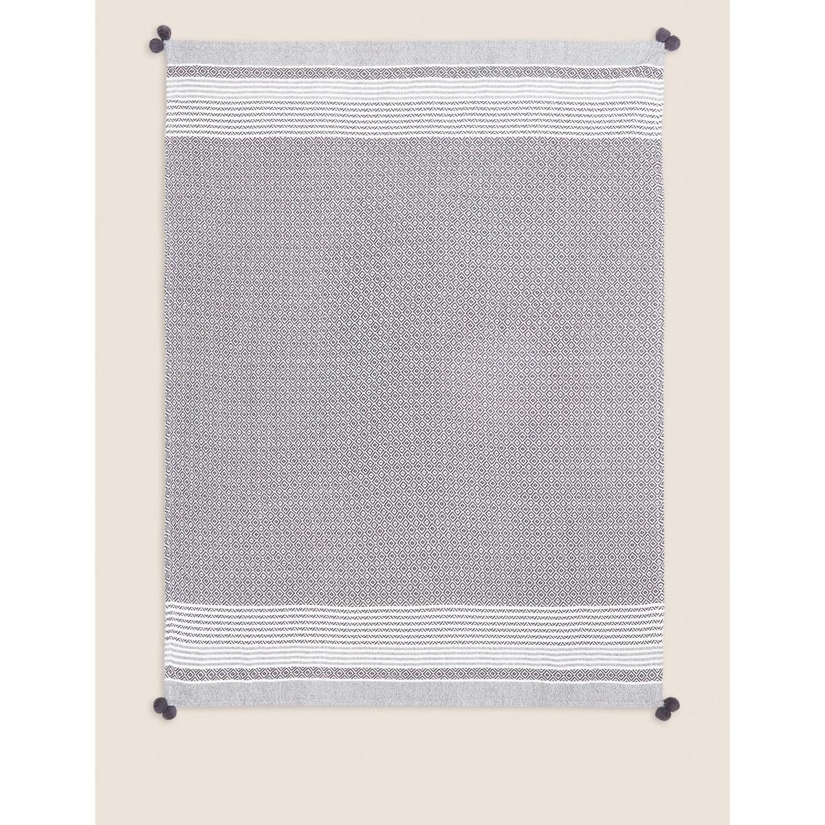 M&S Pure Cotton Geometric Throw - Charcoal Mix, Charcoal Mix,Rust Mix – image 4