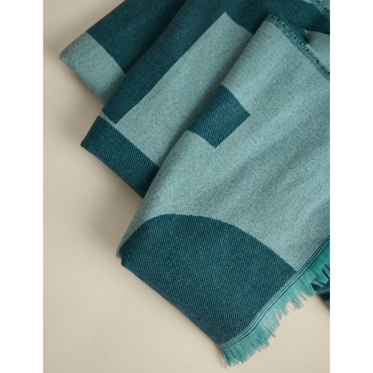 M&S Collection Geometric Fringed Throw - Blue Mix, Blue Mix – image 3