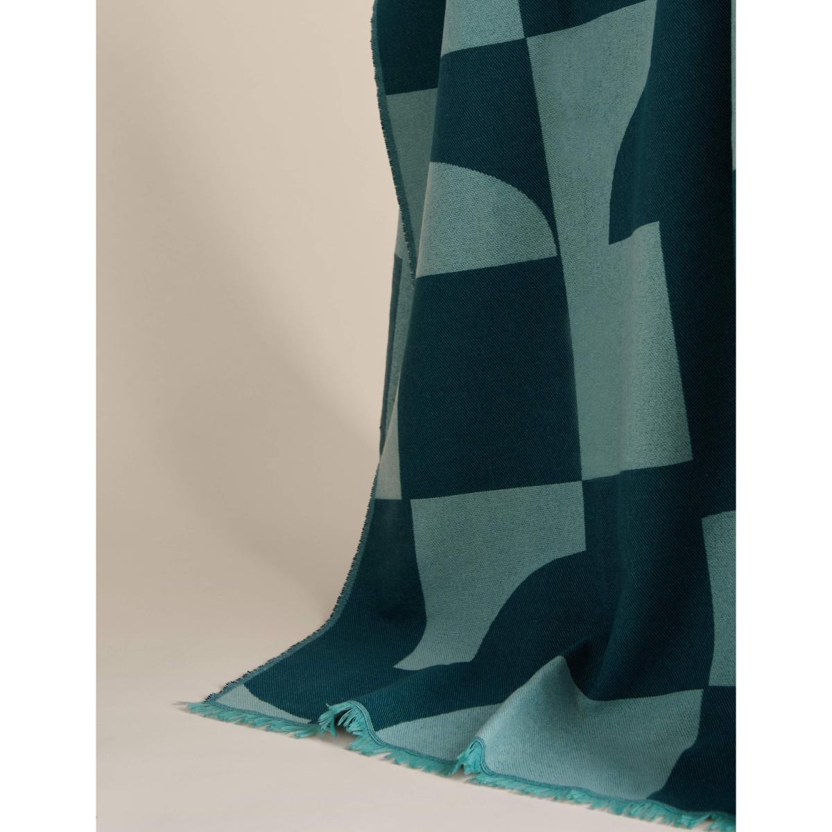 M&S Collection Geometric Fringed Throw - Blue Mix, Blue Mix – image 4
