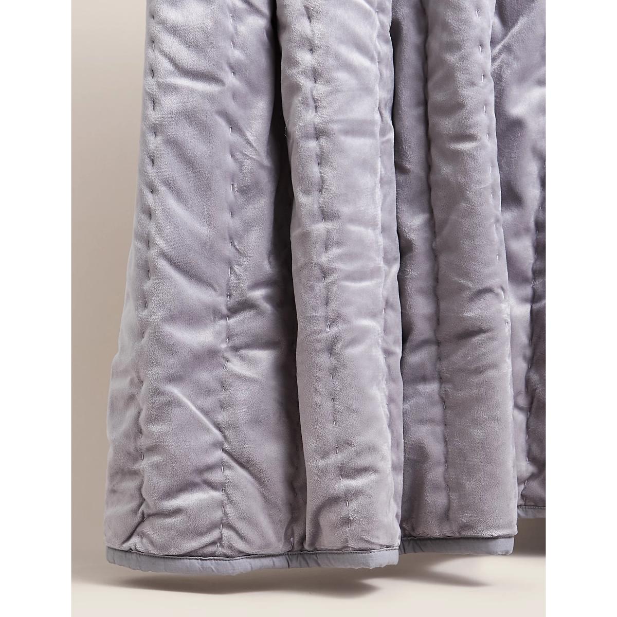 M&S Velvet Quilted Bedspread - MED - Navy, Navy,Grey – image 2