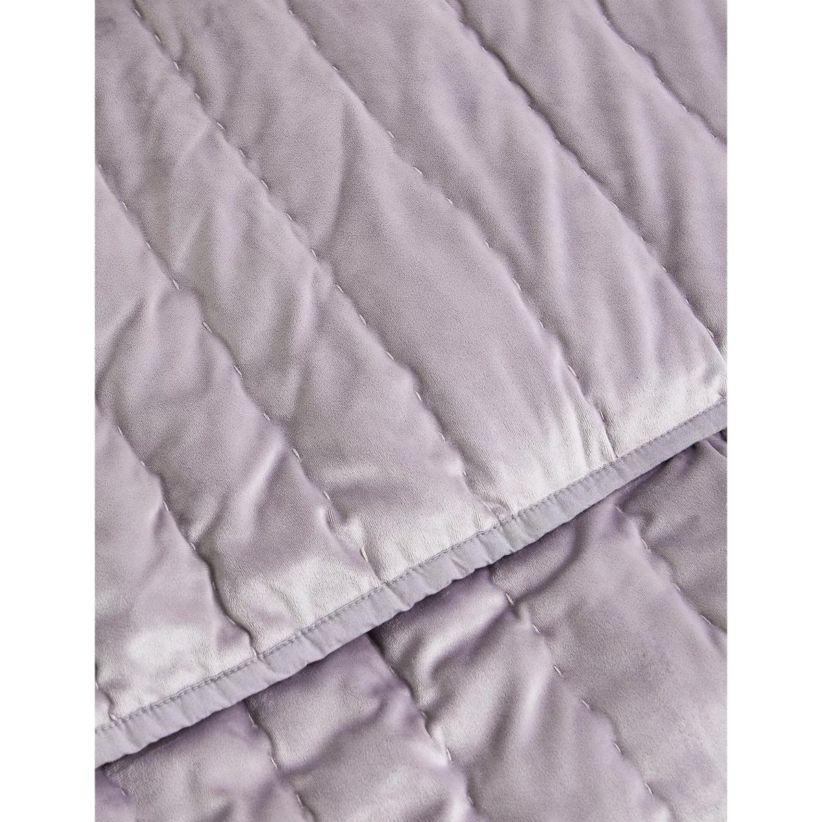 M&S Velvet Quilted Bedspread - MED - Navy, Navy,Grey – image 5
