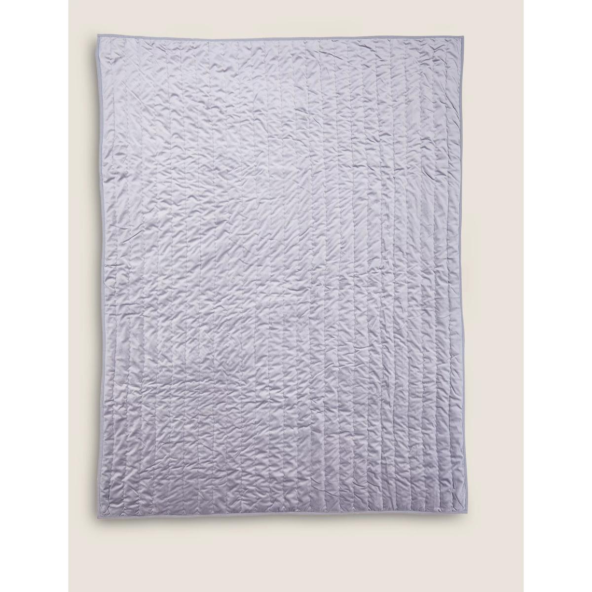 M&S Velvet Quilted Bedspread - MED - Navy, Navy,Grey – image 6