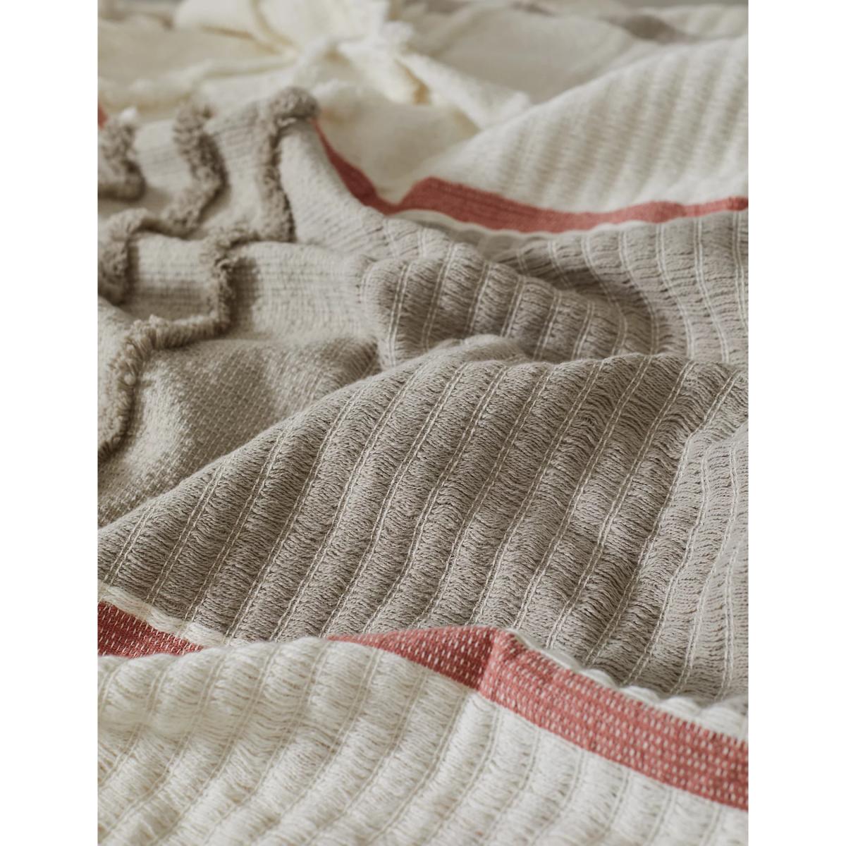 M&S X Fired Earth  Marrakech Collection El Hara Tufted Throw - Ivory Mix, Ivory Mix – image 4