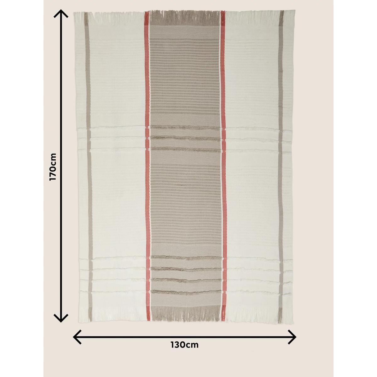 M&S X Fired Earth  Marrakech Collection El Hara Tufted Throw - Ivory Mix, Ivory Mix – image 5