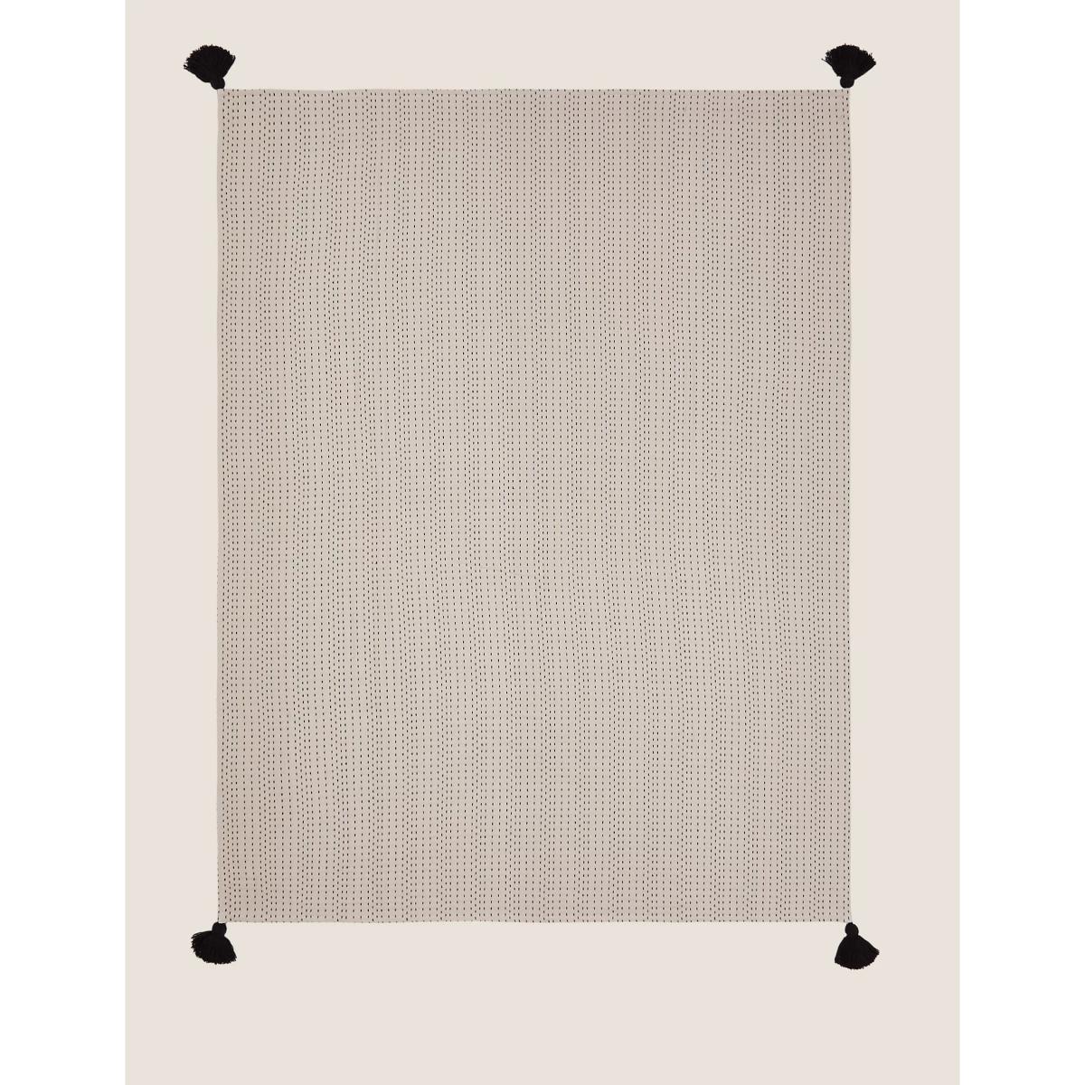 M&S X Fired Earth Casablanca Collection Maarif Stitched Throw - Weald Green, Weald Green,Malm,Natural – image 3