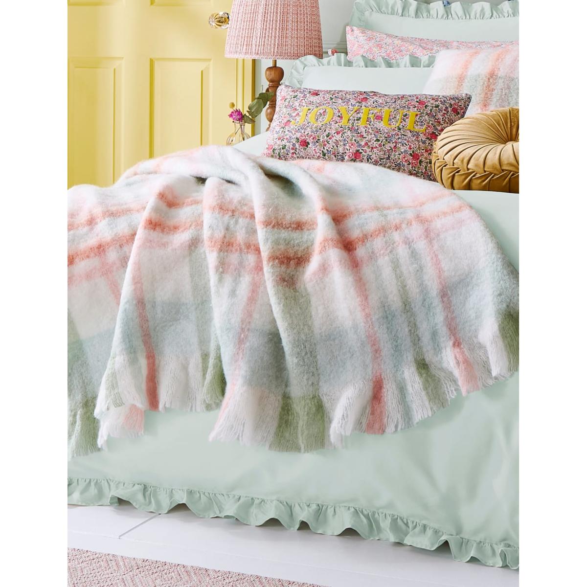 Laura Ashley Colten Check Throw - Sage, Sage – image 2