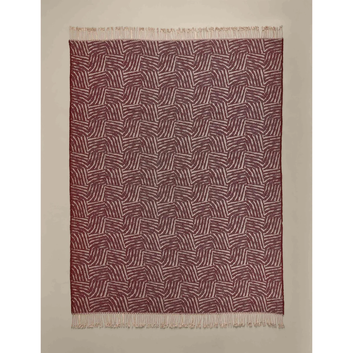 M&S Cotton Rich Geometric Throw Chestnut – image 3