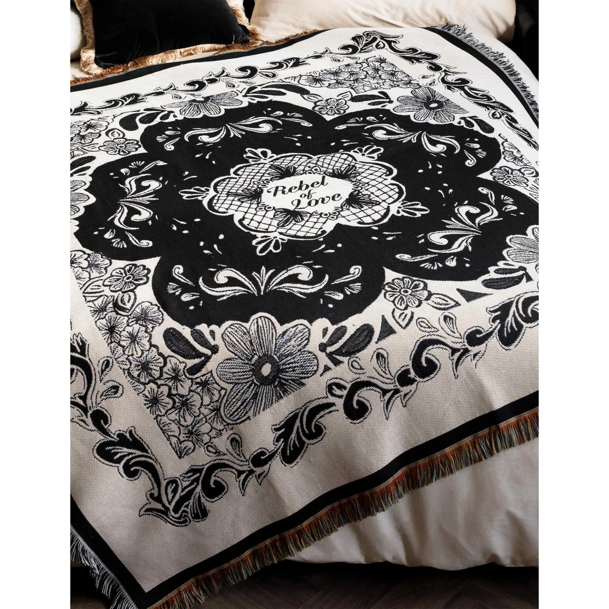 Rockett St George Patterned Throw Black Mix – image 2