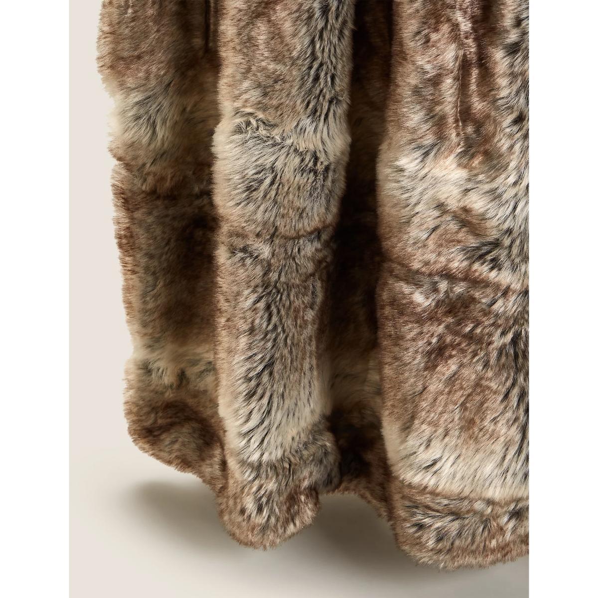 M&S Autograph Faux Fur Throw - Grey Mix, Grey Mix – image 2
