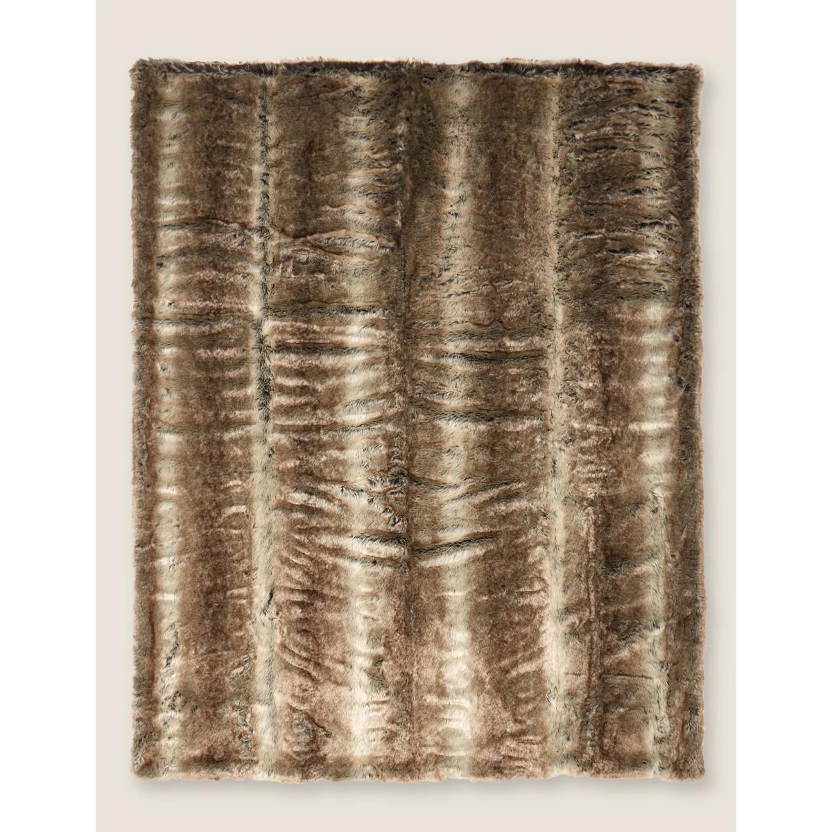 M&S Autograph Faux Fur Throw - Grey Mix, Grey Mix – image 3