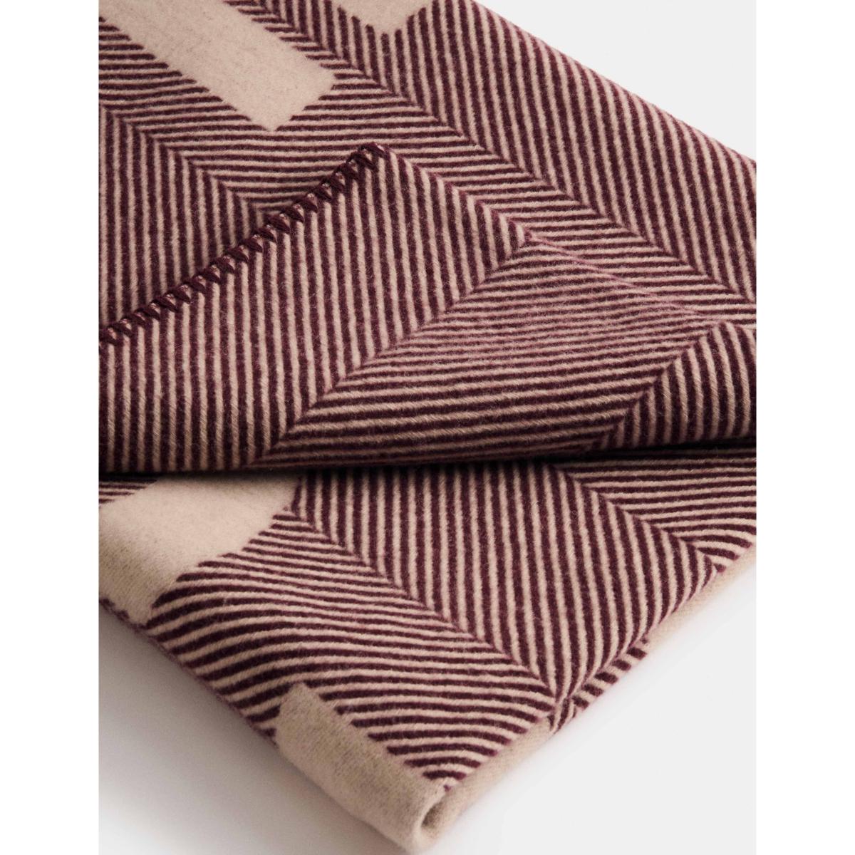 M&S x Bella Freud Pure Wool Oh Happy Day Slogan Throw Burgundy Mix – image 5