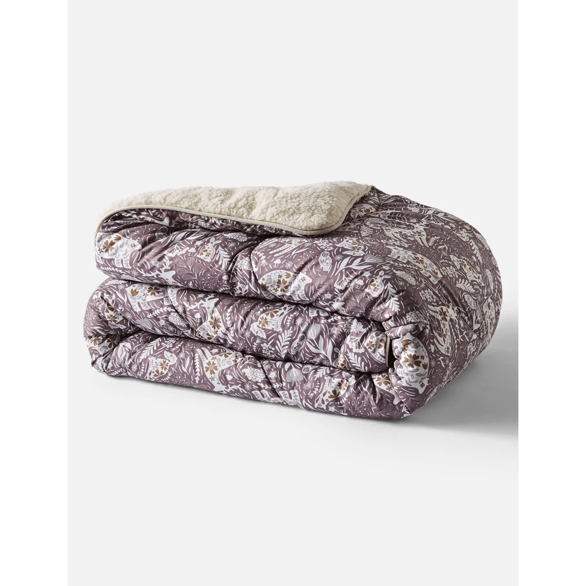 Nightlark Woodland Creatures Sherpa Fleece 9 Tog Throw Brown – image 3