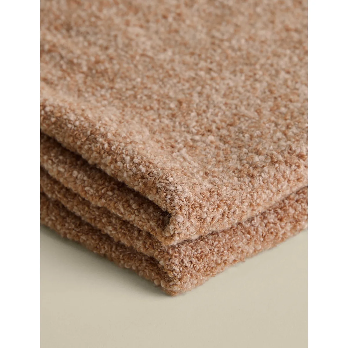 M&S Bouclé Throw Caramel – image 4