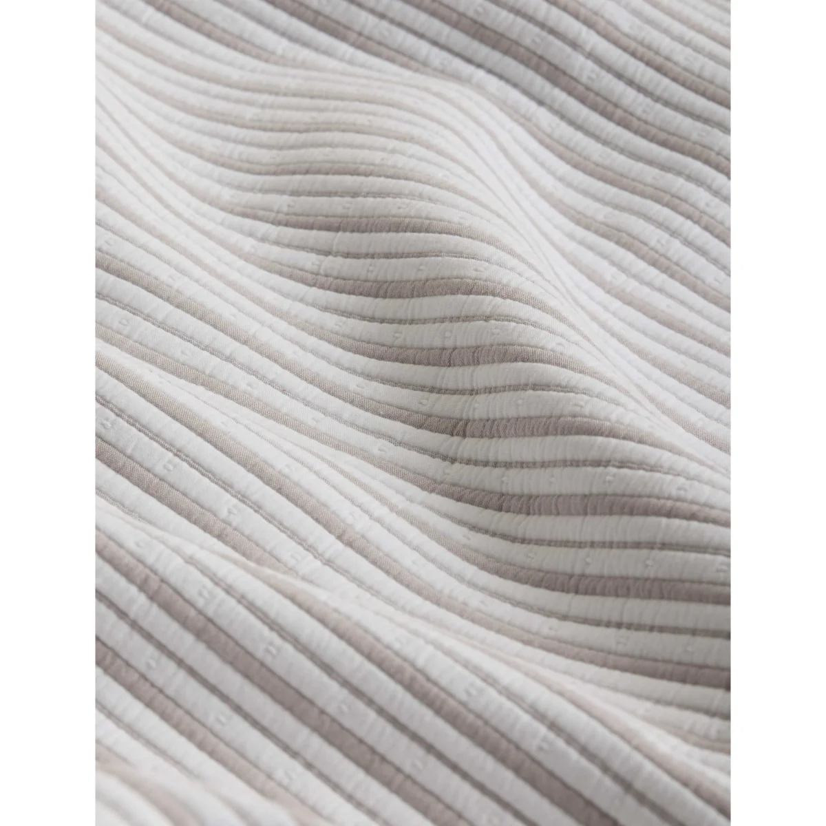M&S Cotton Rich Striped Matelassé Bedspread Putty – image 3