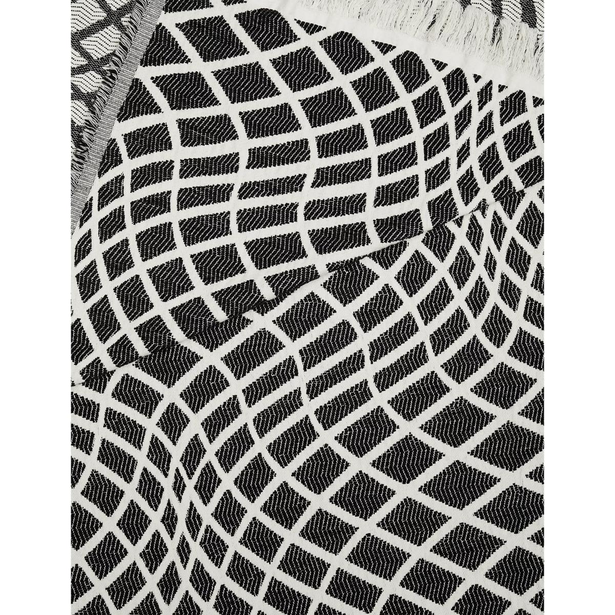 M&S Chenille Jacquard Throw - Black Mix, Black Mix – image 4