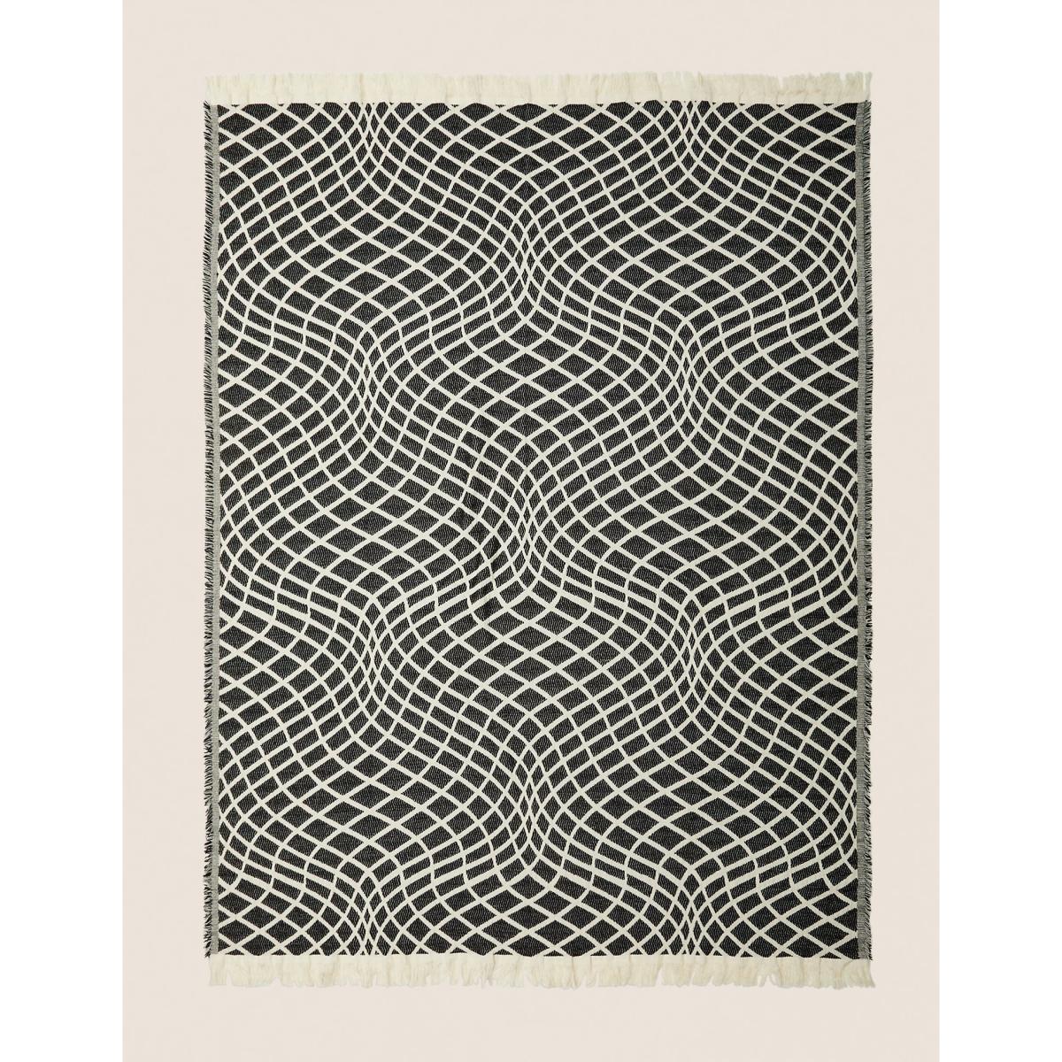 M&S Chenille Jacquard Throw - Black Mix, Black Mix – image 5